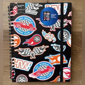Hot Wheels X Yoobi Black Spiral Notebook with Stickers
